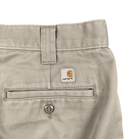 Carhartt Pants Mens 33x29 Khaki Brown Beige Tan Double Knee Workwear 34x30 - Picture 6 of 12